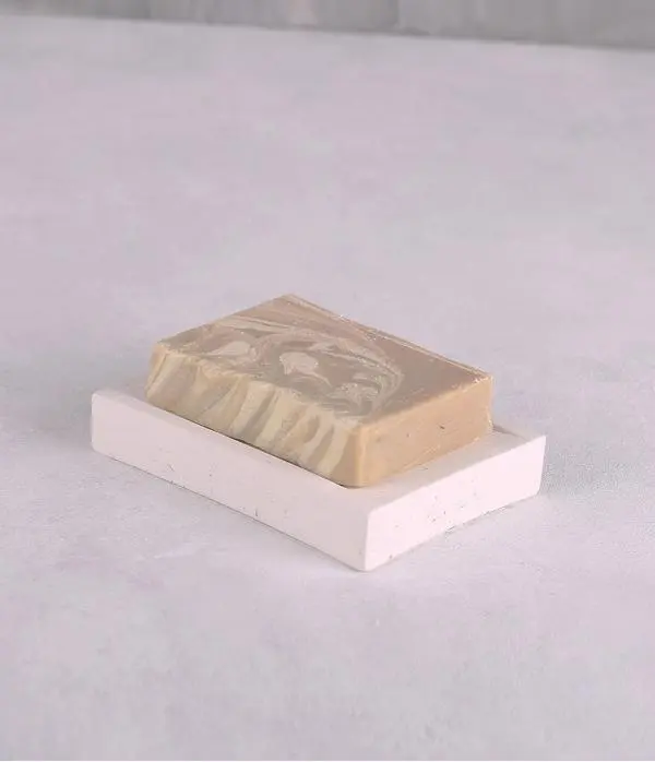 Dekoratif Beton Sabunluk Beyaz