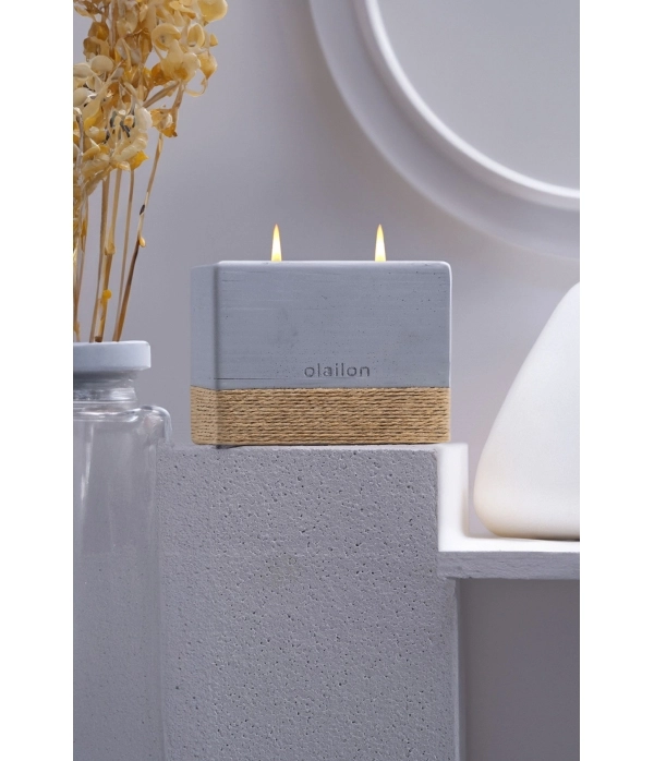 Harmony, Kakao & Vanilya Kokulu Mum, Beton Saksılı Dekoratif Beton Mum