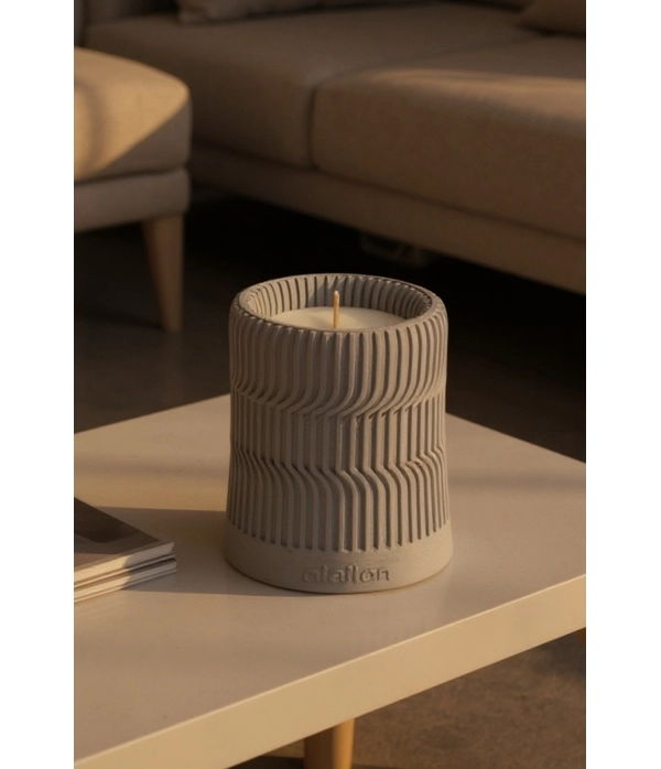 Serrated, Kakao Kokulu Dekoratif Beton Mum Antrasit Gri